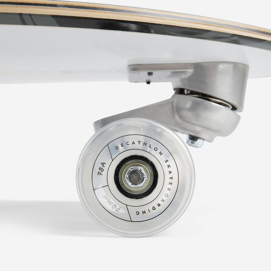 DECATHLON  LONGBOARD SURFSKATE SURFTRAINING 34" WHITE OIL 