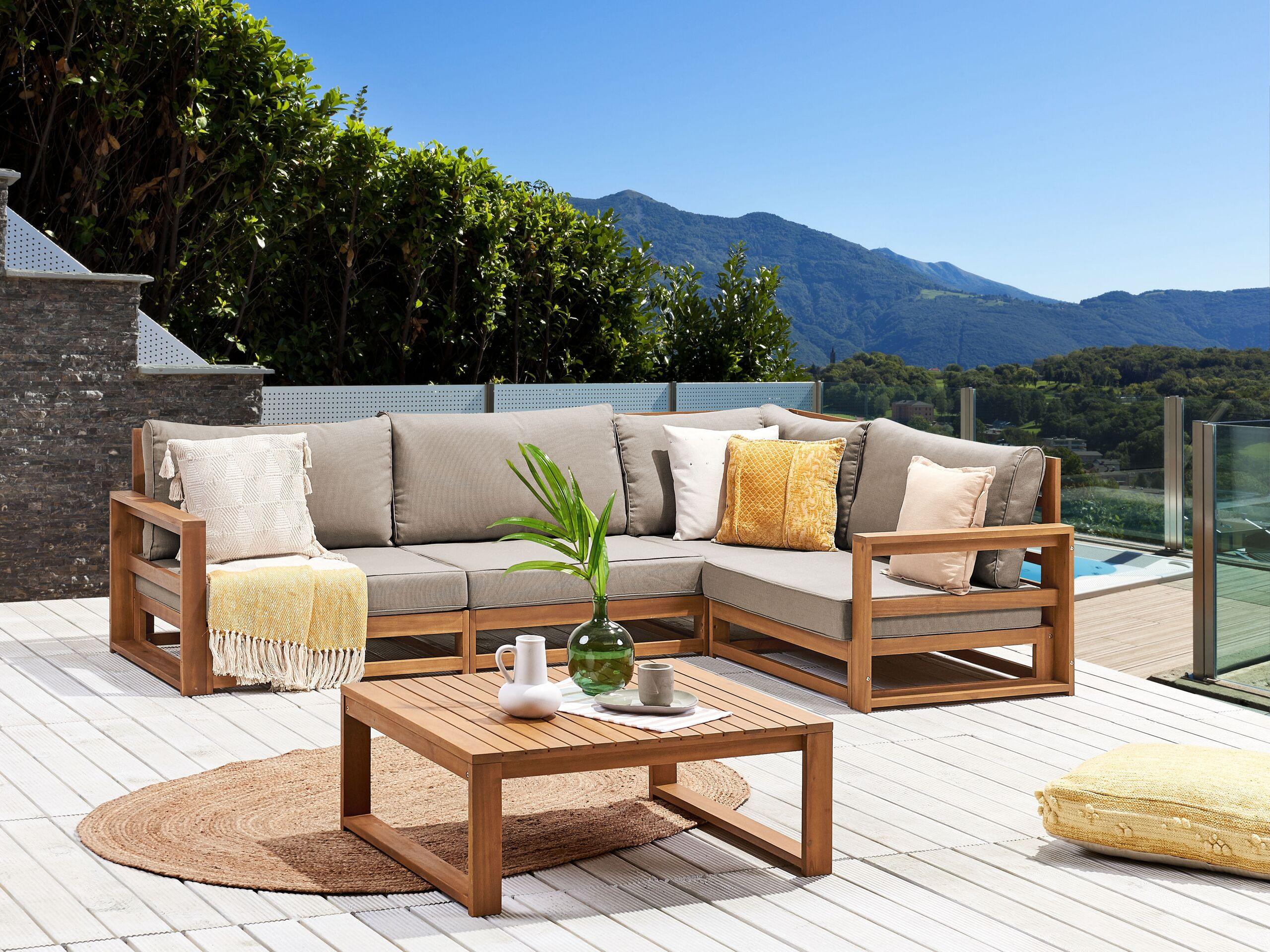 Beliani Set lounge pour jardin en Bois d'acacia certifié FSC® Moderne TIMOR  