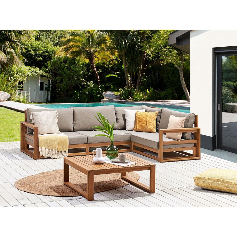 Beliani Lounge Set aus FSC® zertifiziertes Akazienholz Skandinavisch TIMOR  