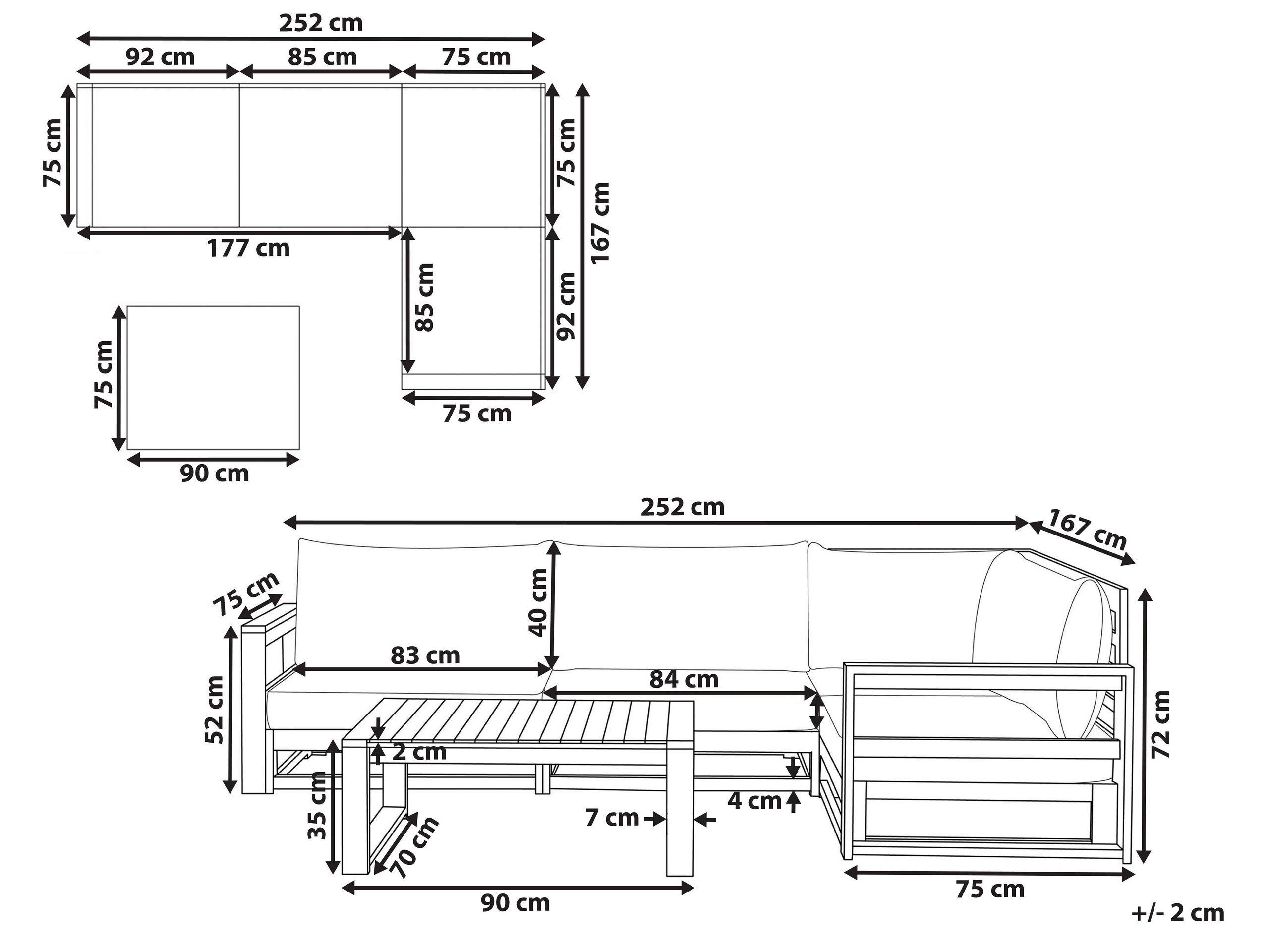 Beliani Salotto da giardino en Legno d'acacia certificato FSC® Moderno TIMOR  