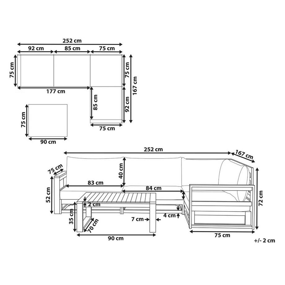Beliani Lounge Set aus FSC® zertifiziertes Akazienholz Skandinavisch TIMOR  
