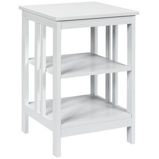 Northix Table de chevet à 3 niveaux, table de canapé, table basse pour chambre à coucher, 40 x 40 x 61 cm, blanc  
