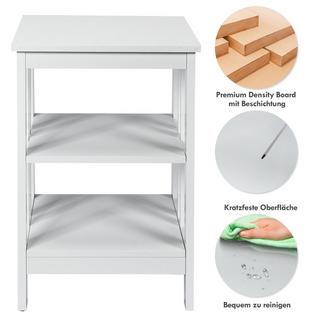 Northix Table de chevet à 3 niveaux, table de canapé, table basse pour chambre à coucher, 40 x 40 x 61 cm, blanc  