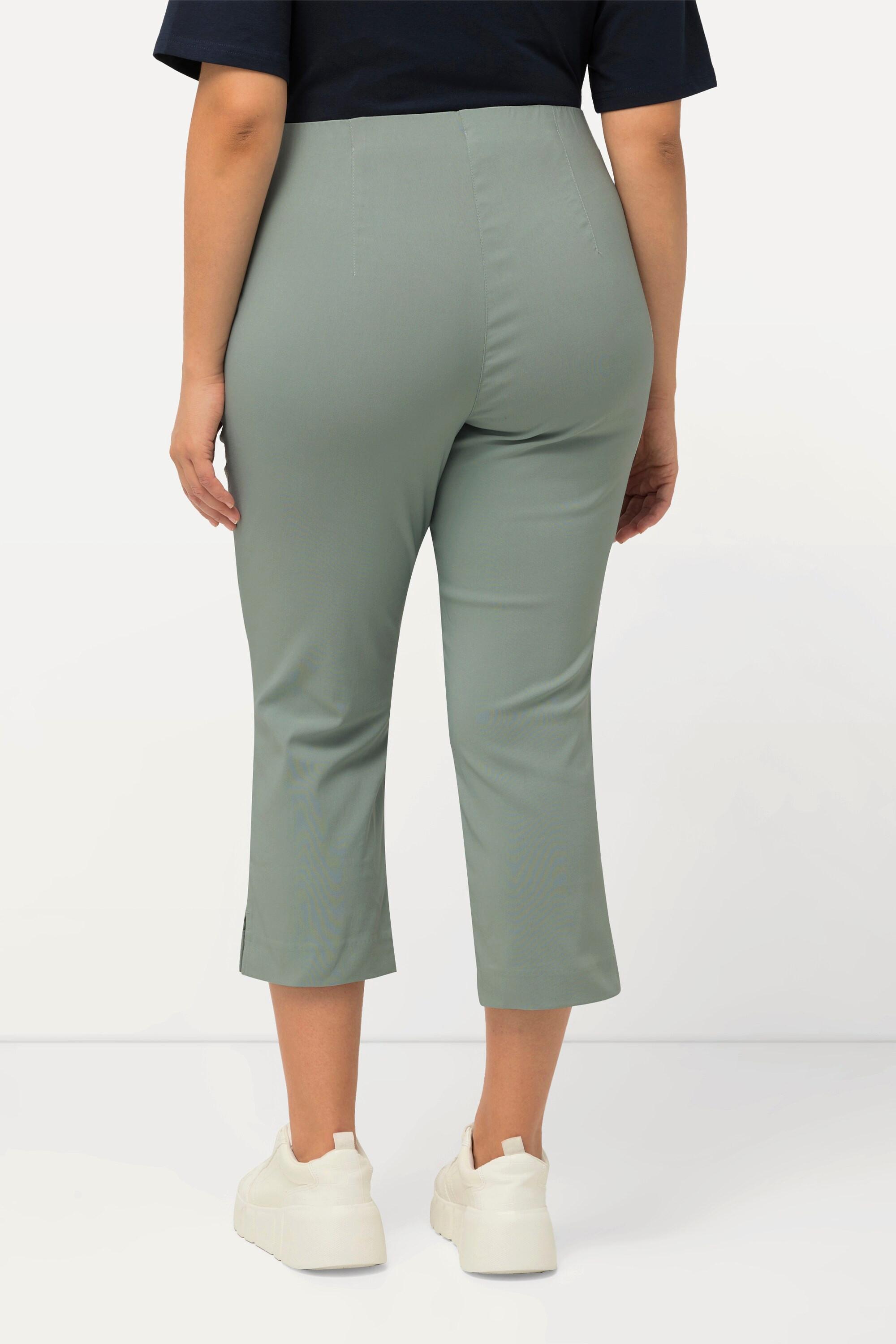 Ulla Popken  Pantalon en bengaline stretch, longueur 3/4 et taille élastique 