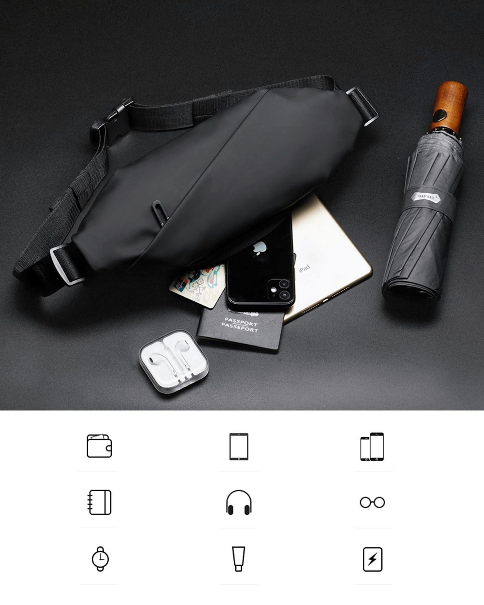 Only-bags.store Große PU Leder Wasserdichte Sport Reise Jogging Bauchtasche  