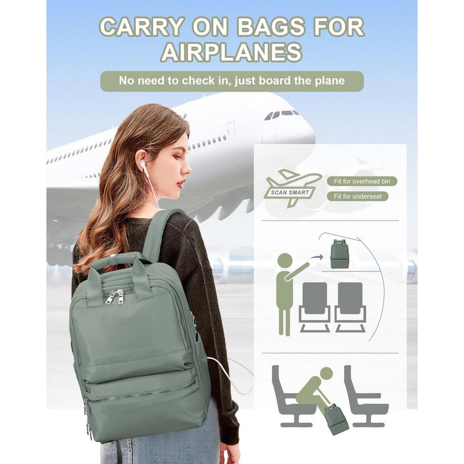 Only-bags.store Zaino impermeabile da viaggio con scomparto per laptop  