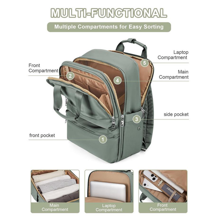 Only-bags.store Zaino impermeabile da viaggio con scomparto per laptop  