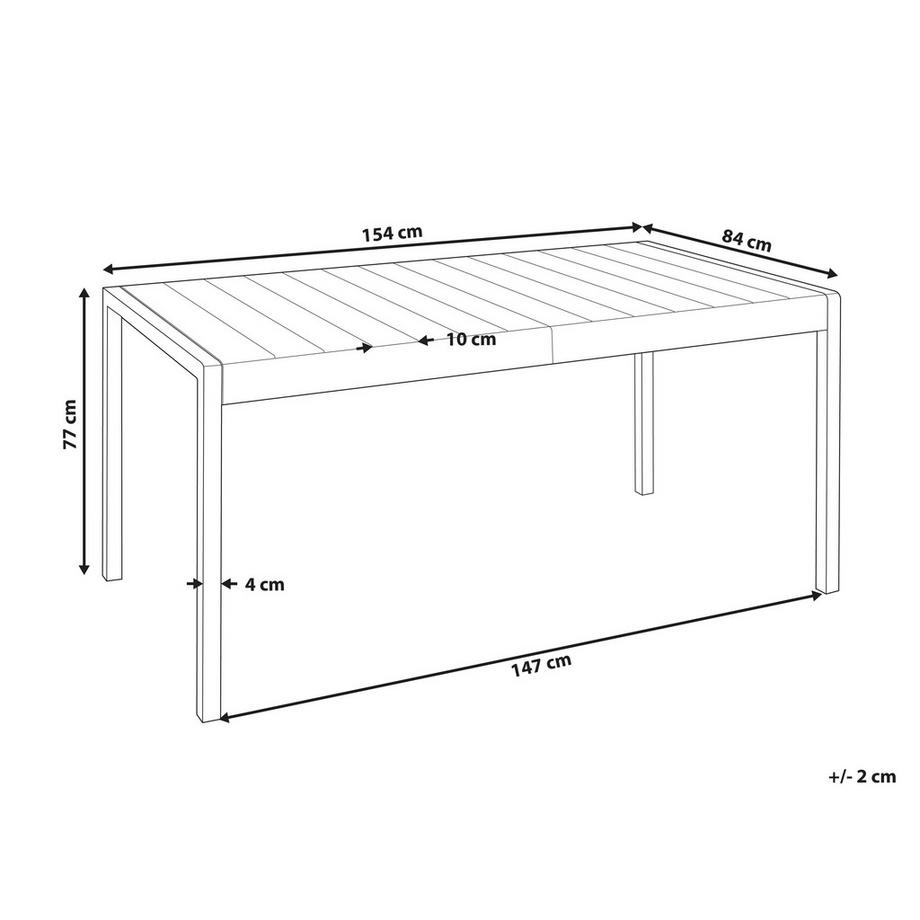 Beliani Tavolo da pranzo da giardino en Polipropilene Moderno BARTICA  
