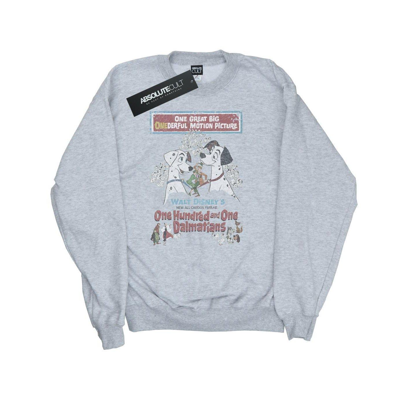 Image of 101 Dalmatians Retro Poster Sweatshirt Herren Grau XL