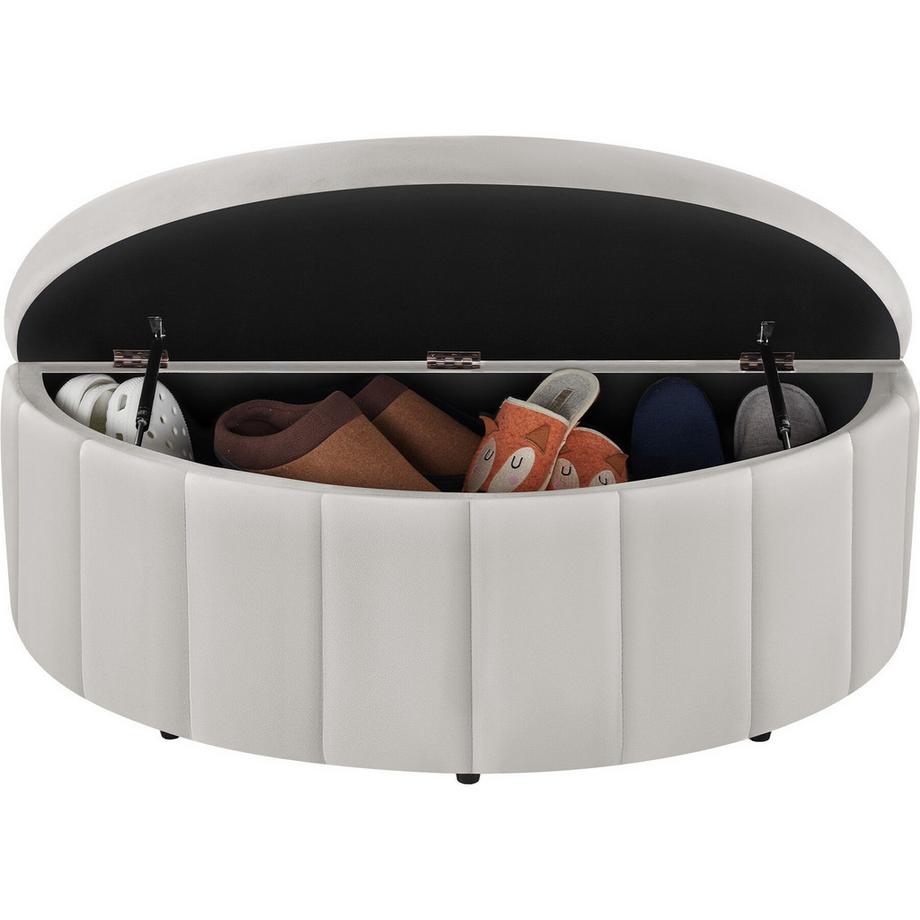 Tectake Panca imbottita Moon in velluto o bouclé  