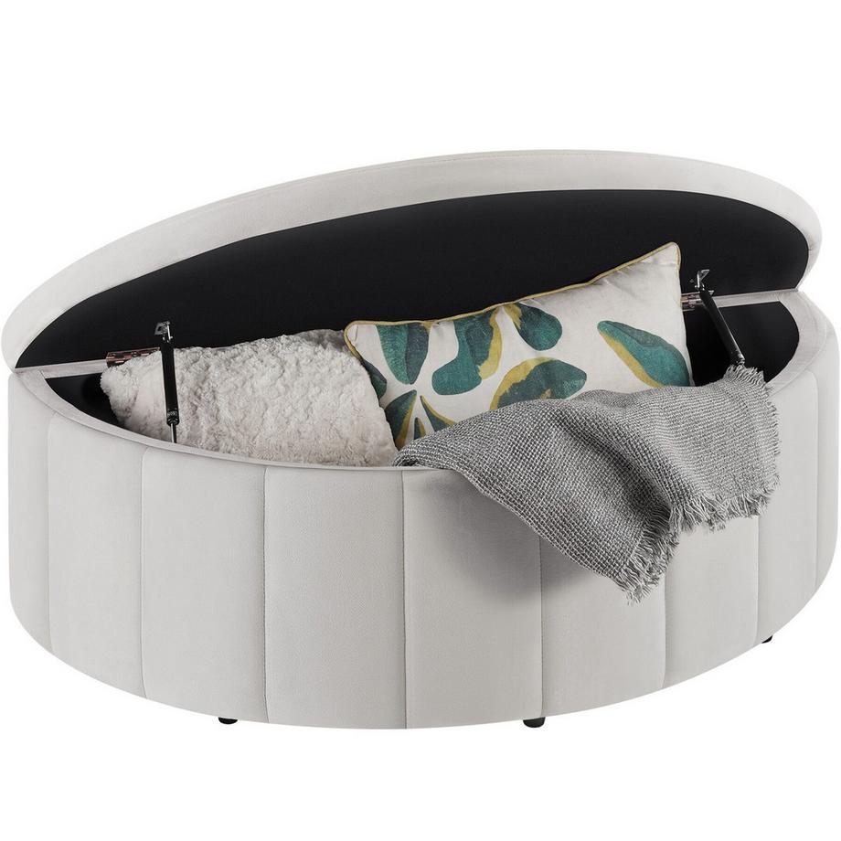 Tectake Panca imbottita Moon in velluto o bouclé  