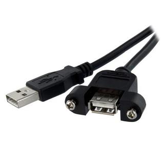 STARTECH.COM  Rallonge de câble USB 2.0 à montage sur panneau / goulotte A vers A de 30cm - F/M - Noir 