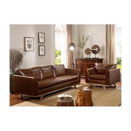 Vente-unique Couchgarnitur Leder 3+1 ALEGAN  