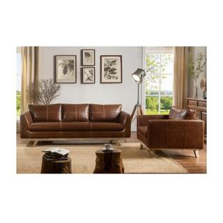 Vente-unique Couchgarnitur Leder 3+1 ALEGAN  