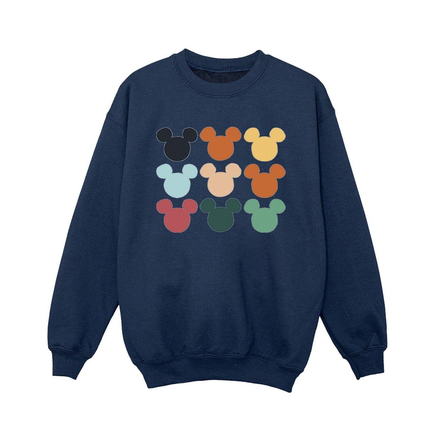 Image of Mickey Mouse Heads Square Sweatshirt Unisex Marine 152-158