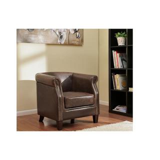 Vente-unique Fauteuil club 100% cuir vieilli ENGUERRAND  