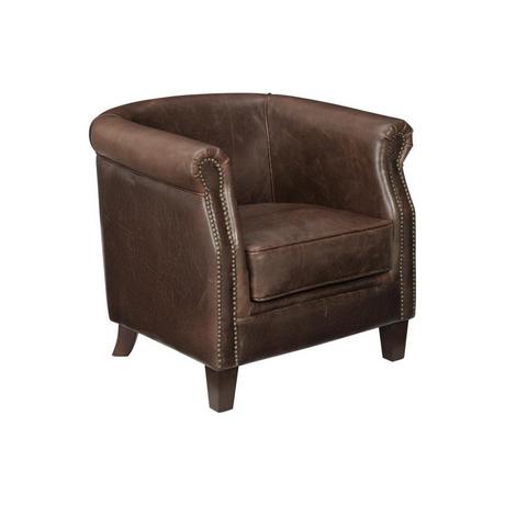 Vente-unique Fauteuil club 100% cuir vieilli ENGUERRAND  