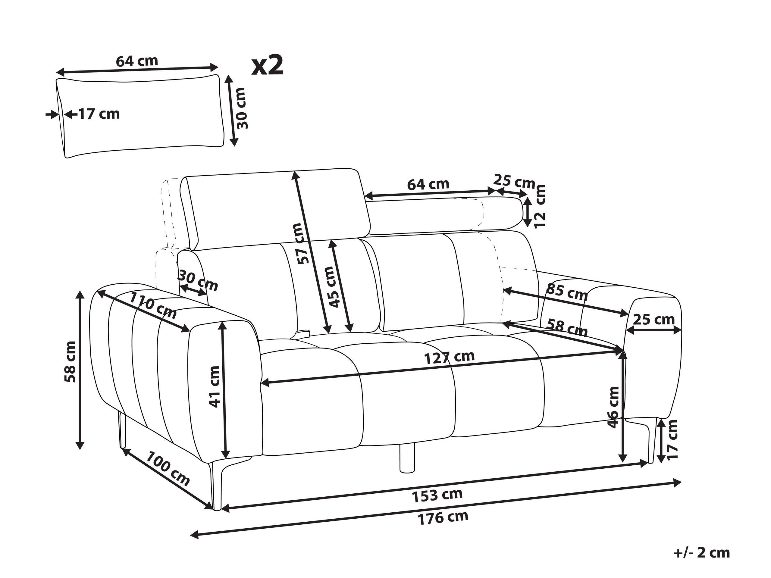 Beliani 2 Sitzer Sofa aus Bouclé Modern VEGAMO  