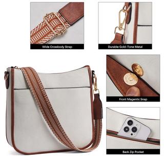 Only-bags.store Borsa a tracolla piccola con tracolla colorata regolabile in similpelle  