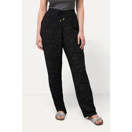 Ulla Popken  Pantalon à enfiler Rose en crêpe, jambe large et taille élastique 