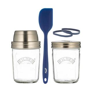 KILNER  Kilner 65025035 recipiente per cibo Rotondo Set 0,35 L Blu, Argento, Trasparente 2 pz 