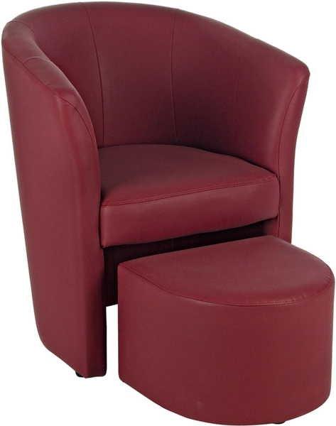 mutoni Chaise longue Rita avec repose-pieds rouge  