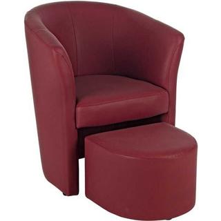 mutoni Chaise longue Rita avec repose-pieds rouge  