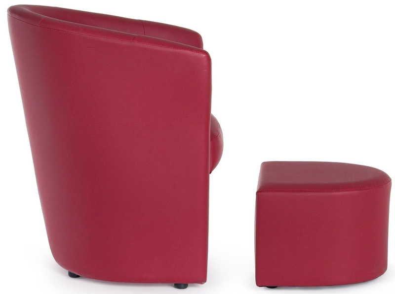 mutoni Chaise longue Rita avec repose-pieds rouge  