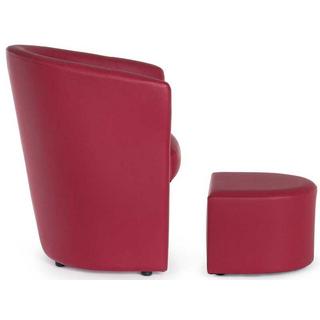 mutoni Chaise longue Rita avec repose-pieds rouge  