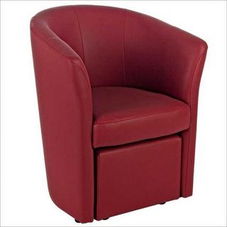 mutoni Chaise longue Rita avec repose-pieds rouge  