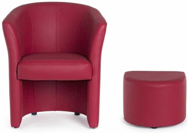 mutoni Chaise longue Rita avec repose-pieds rouge  