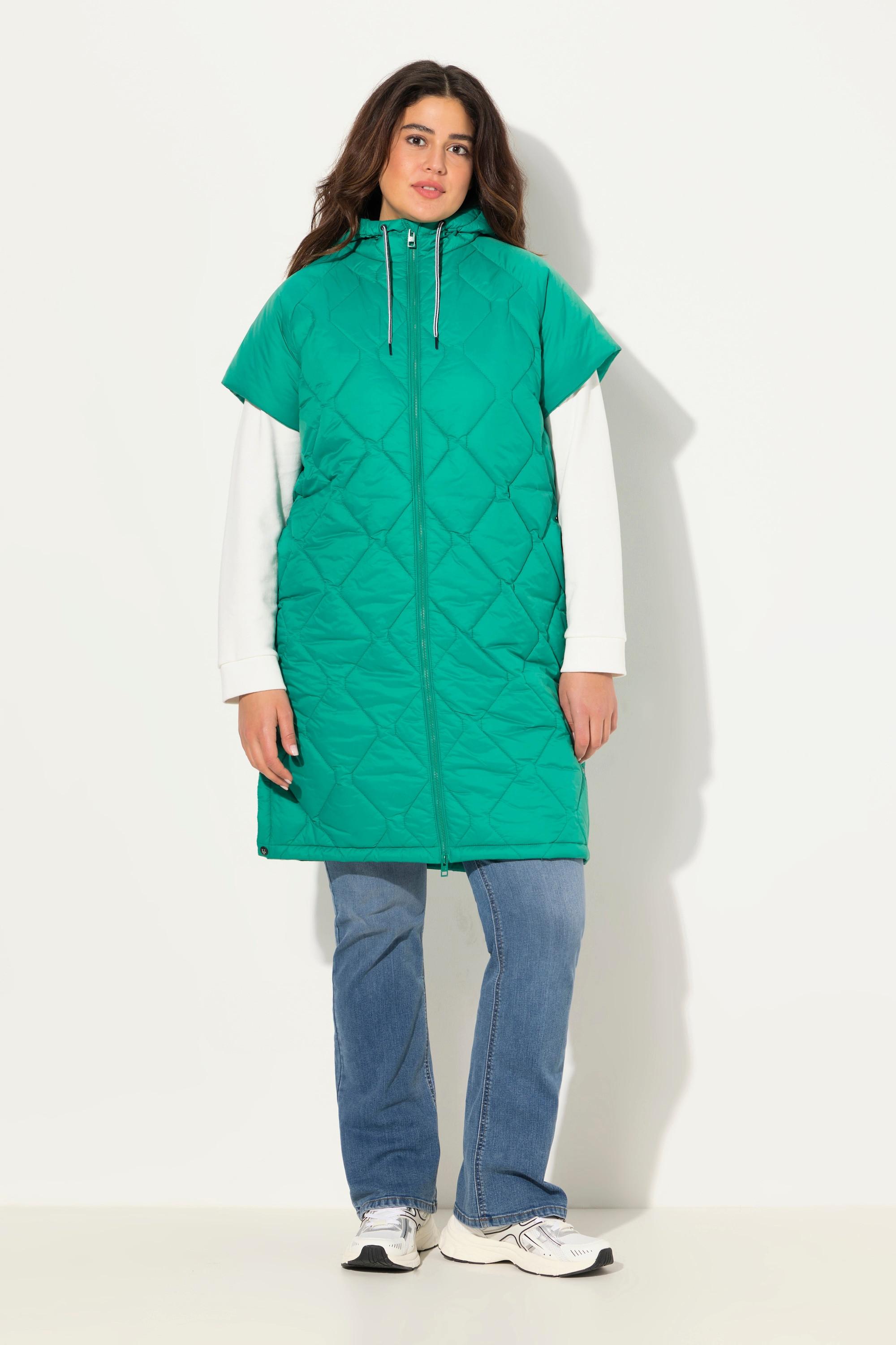 Ulla Popken  Gilet trapuntato HYPRAR con coulisse, zip a cursore doppio e materiale riciclato 