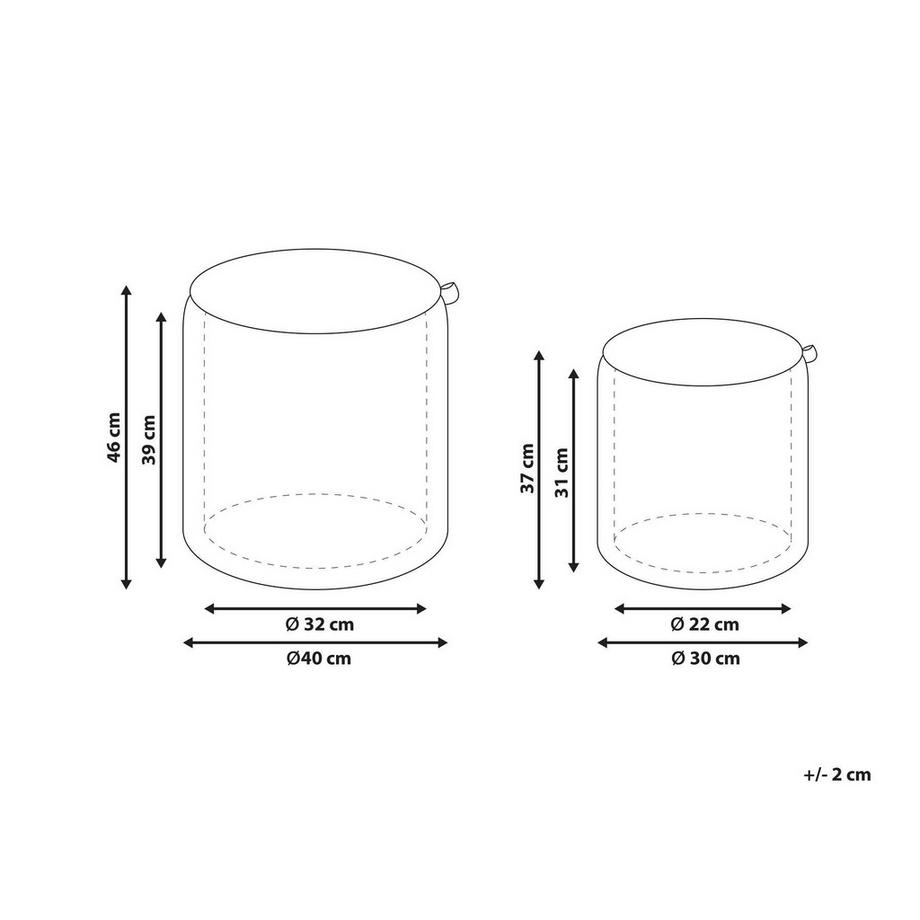 Beliani Lot de 2 poufs avec rangement en Bouclé Scandinave BEREA  