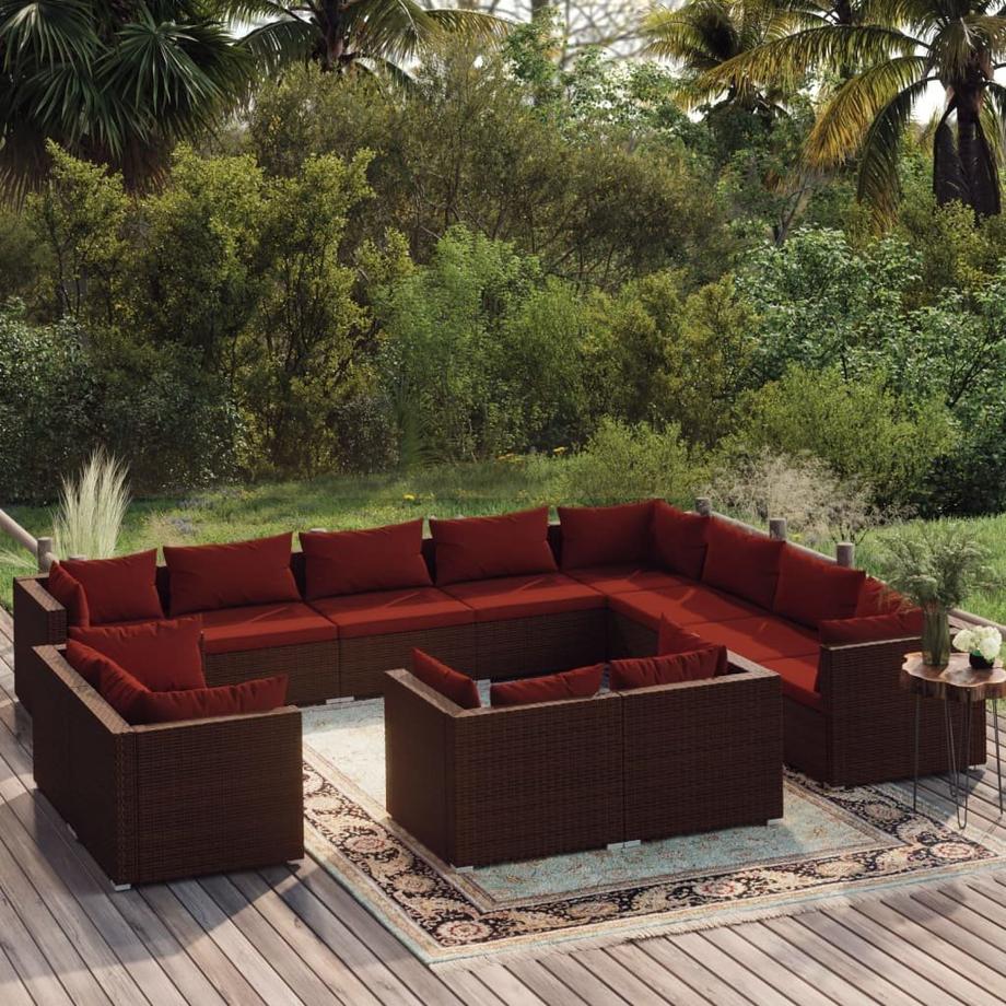 VidaXL Salon de jardin rotin synthétique  
