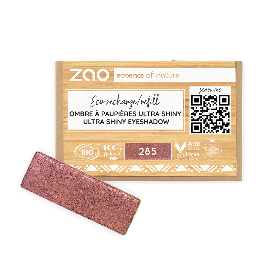 ZAO MAKEUP  Recharge Ombre à paupières rectangle Ultra Shiny - Certifié bio et vegan 