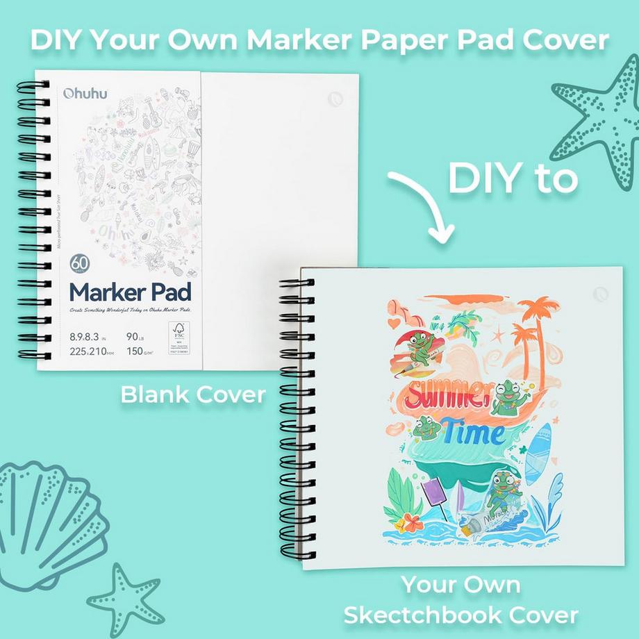 Ohuhu Kunst-Skizzenbuch (auslaufsicher) 60 Blatt  