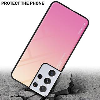 Cadorabo  Housse compatible avec Samsung Galaxy S21 ULTRA - Coque de protection bicolore en silicone TPU et dos en verre trempé 