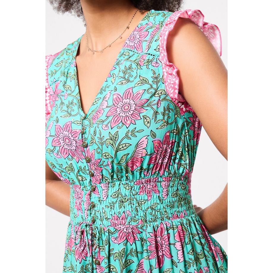 Joe Browns Abito Maxi con Stampa e Maniche a Volant  