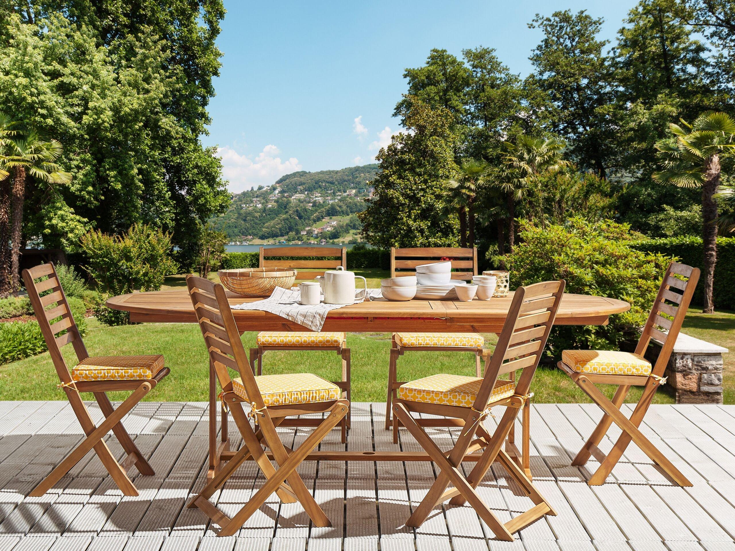 Beliani Gartenstuhlkissen 6er Set aus Polyester Boho TOLVE  