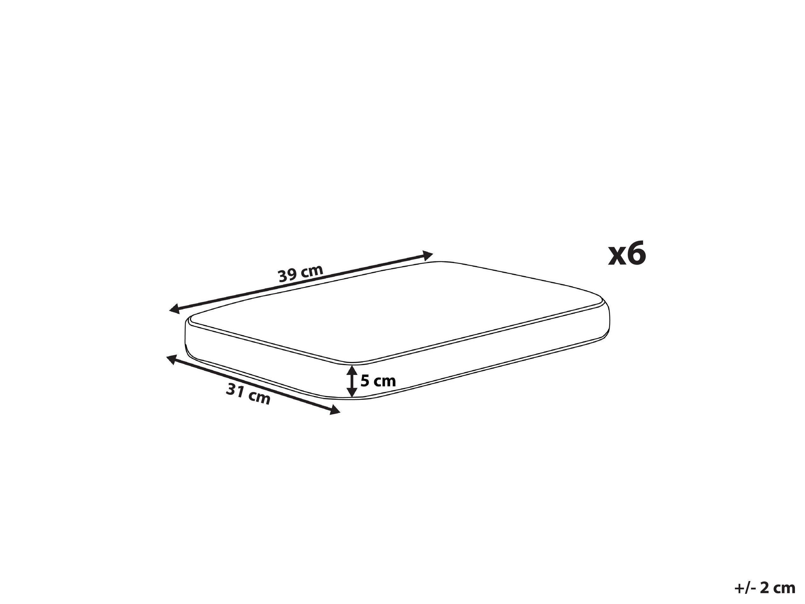Beliani Gartenstuhlkissen 6er Set aus Polyester Boho TOLVE  