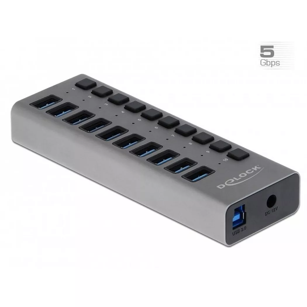 Delock - Hub - 10 x SuperSpeed USB 3.0 - Desktop