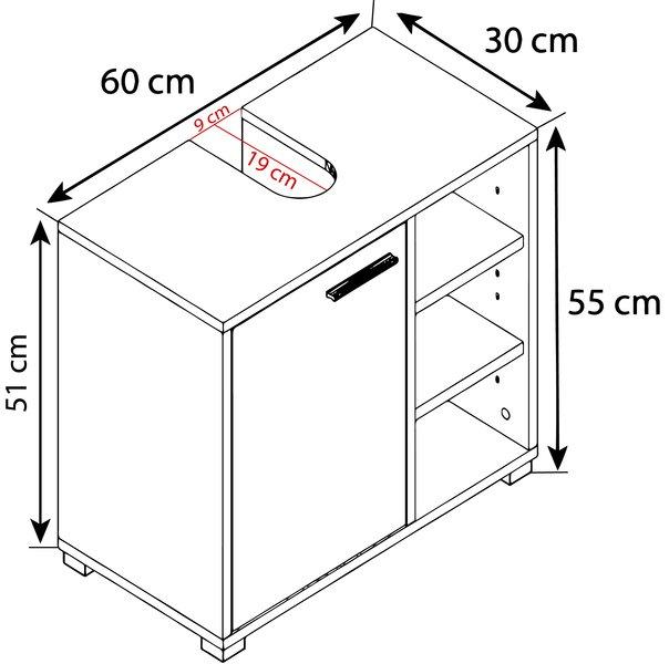 VCM Meubles de salle de bain en bois Zalo L  