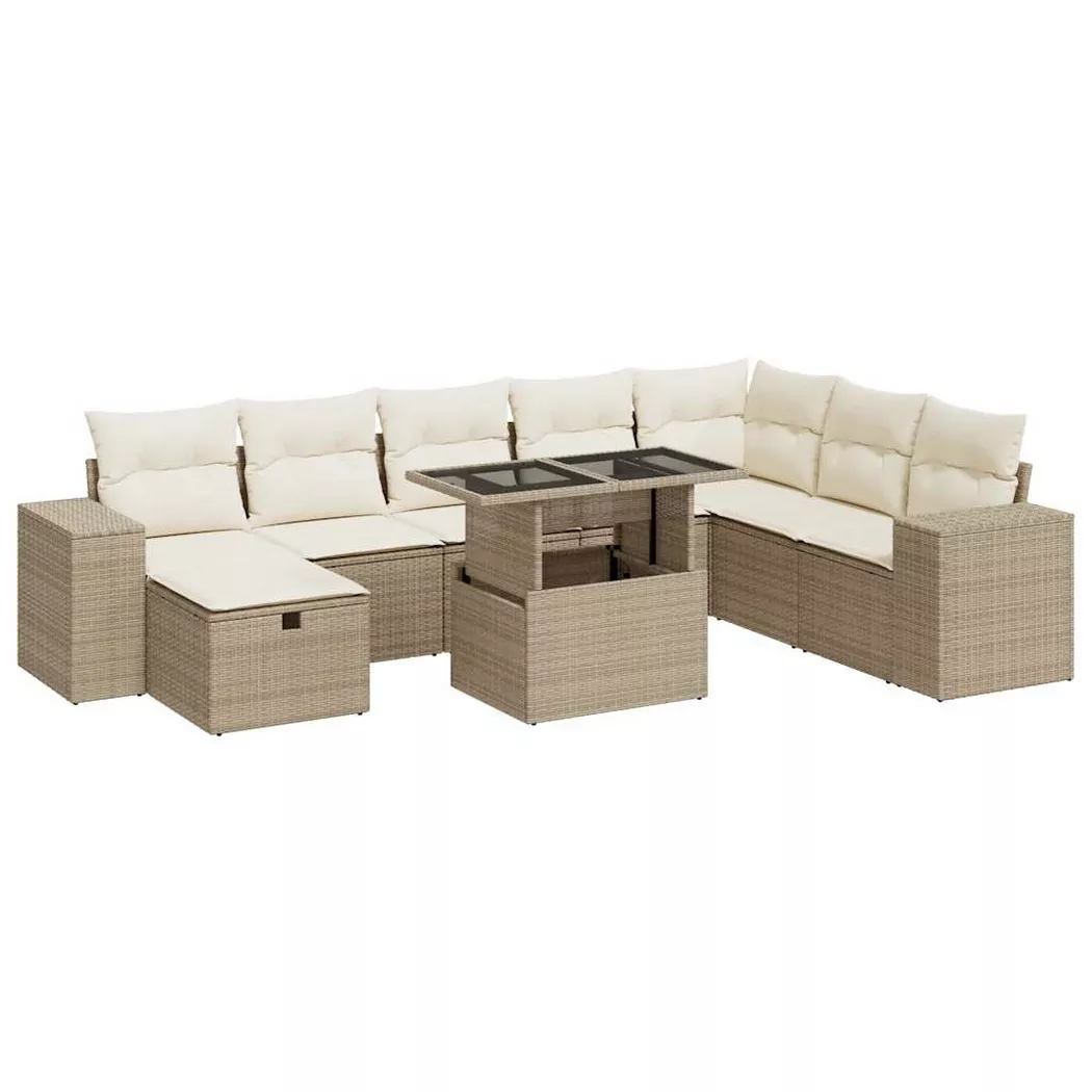 VidaXL - set divano da giardino Polirattan, One Size, Beige