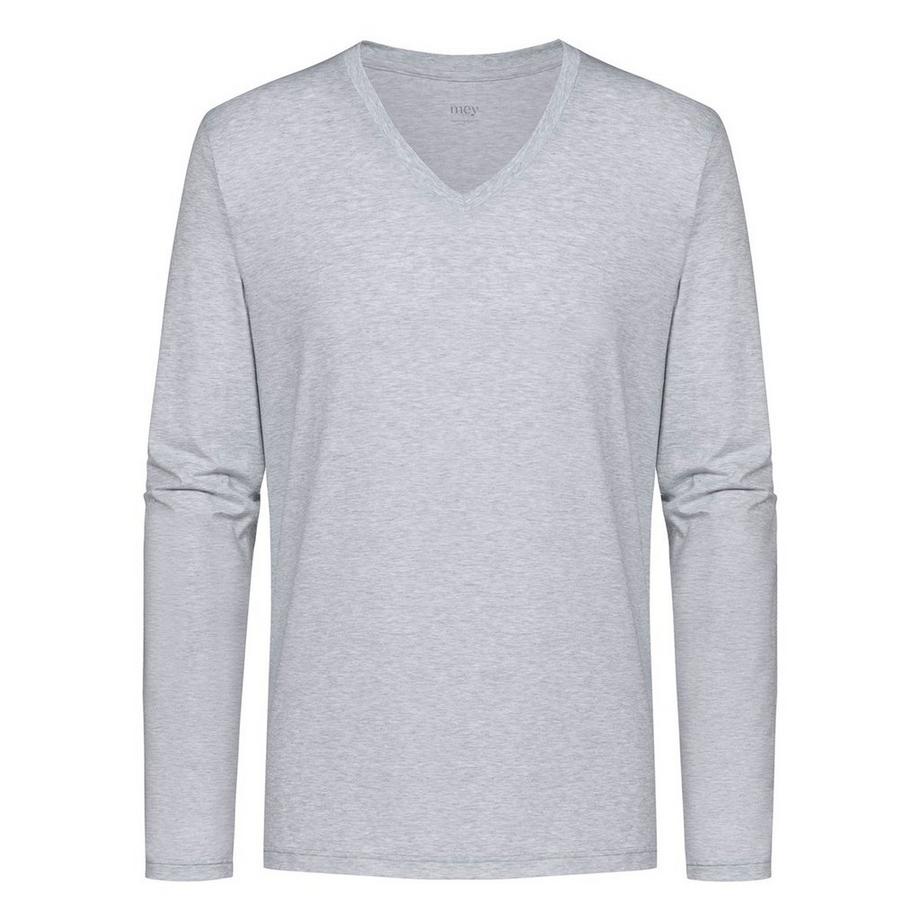 mey Dry Cotton Langarm V-Ausschnitt Shirt  