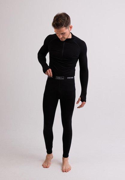 Image of High Performance Kaschmir Sportwäsche Leggings Unisex Schwarz XL