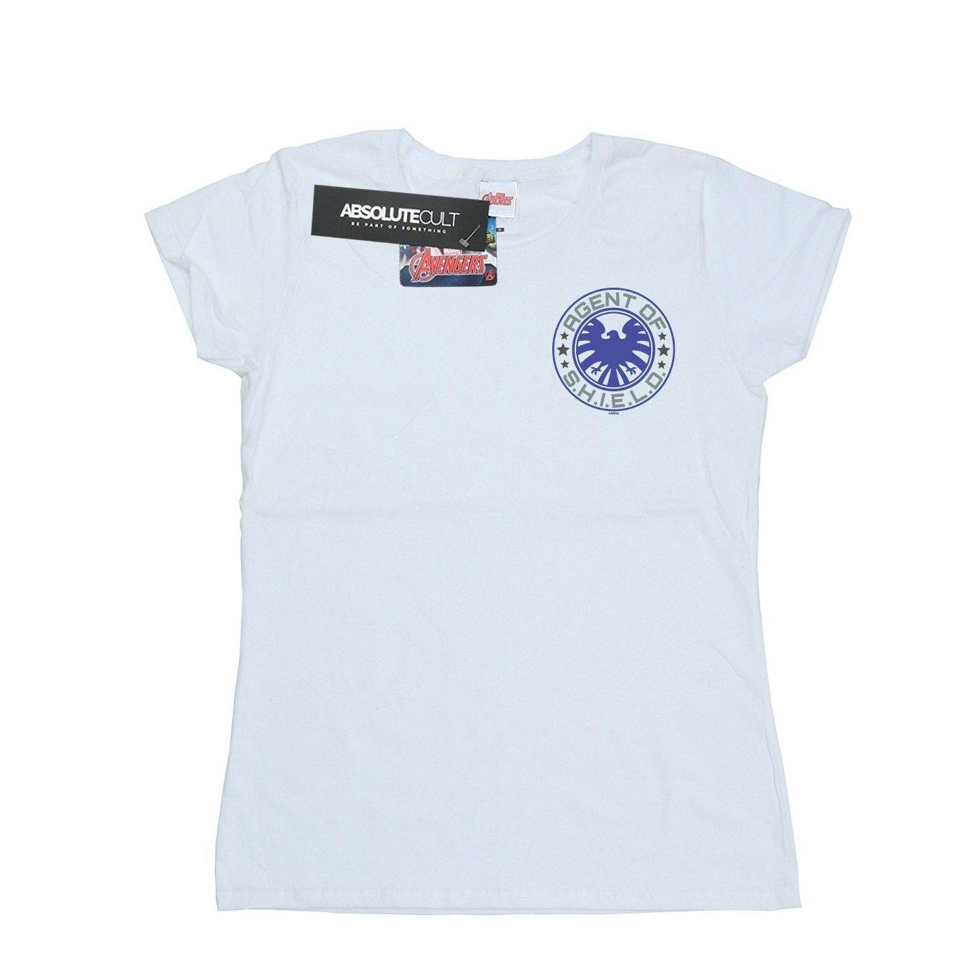 Image of Agents Of Shield Breast Print Tshirt Damen Weiss XXL