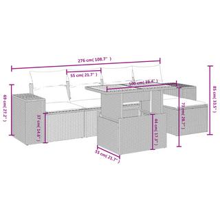 VidaXL Ensemble de canapés de jardin rotin synthétique  