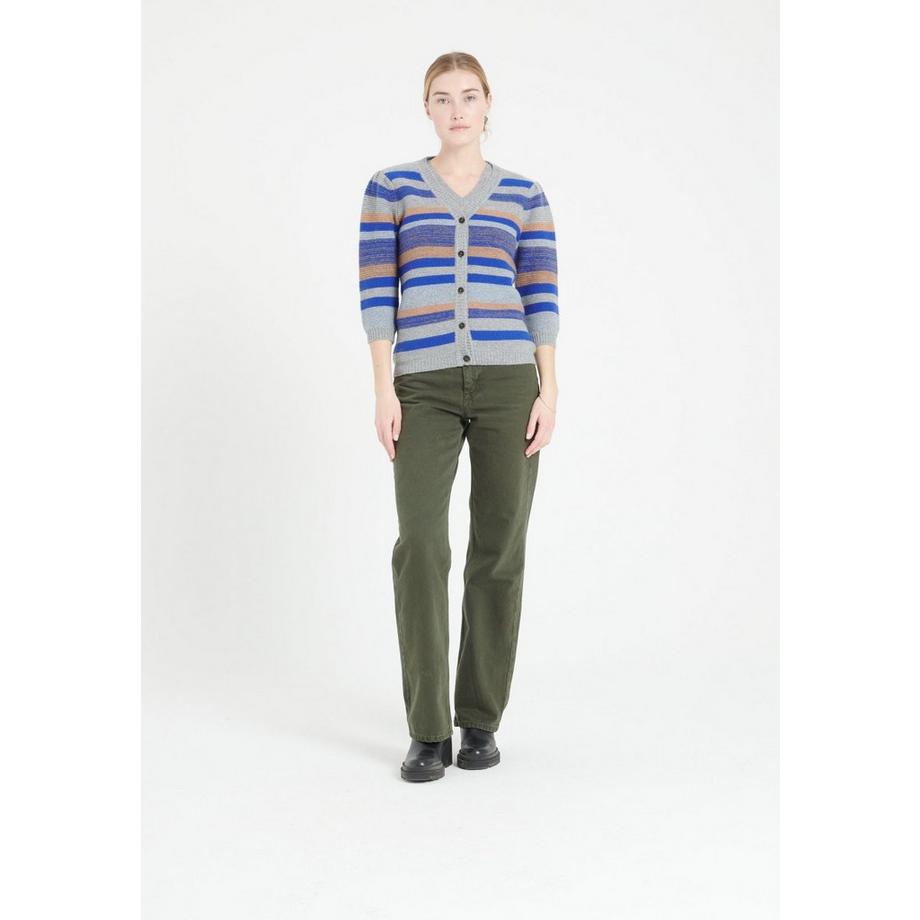 Studio Cashmere8 MIA 11 Cardigan Scollo a V a Righe 6 Fili  