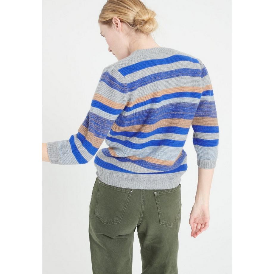 Studio Cashmere8 MIA 11 Cardigan Scollo a V a Righe 6 Fili  