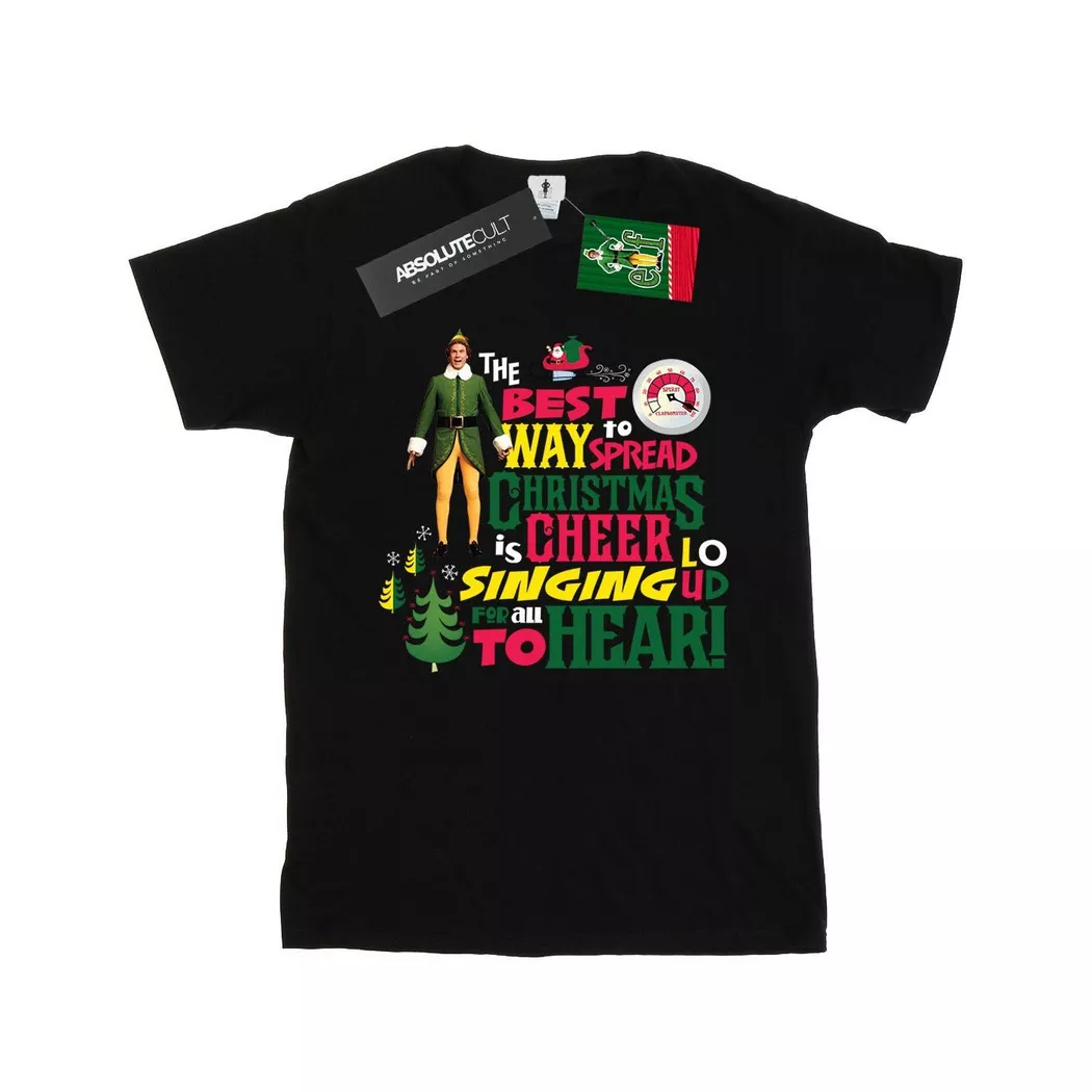 Elf - Christmas Cheer TShirt, für Damen, Schwarz, Größe S